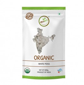 Orgabite Organic White Poha   Pack  500 grams